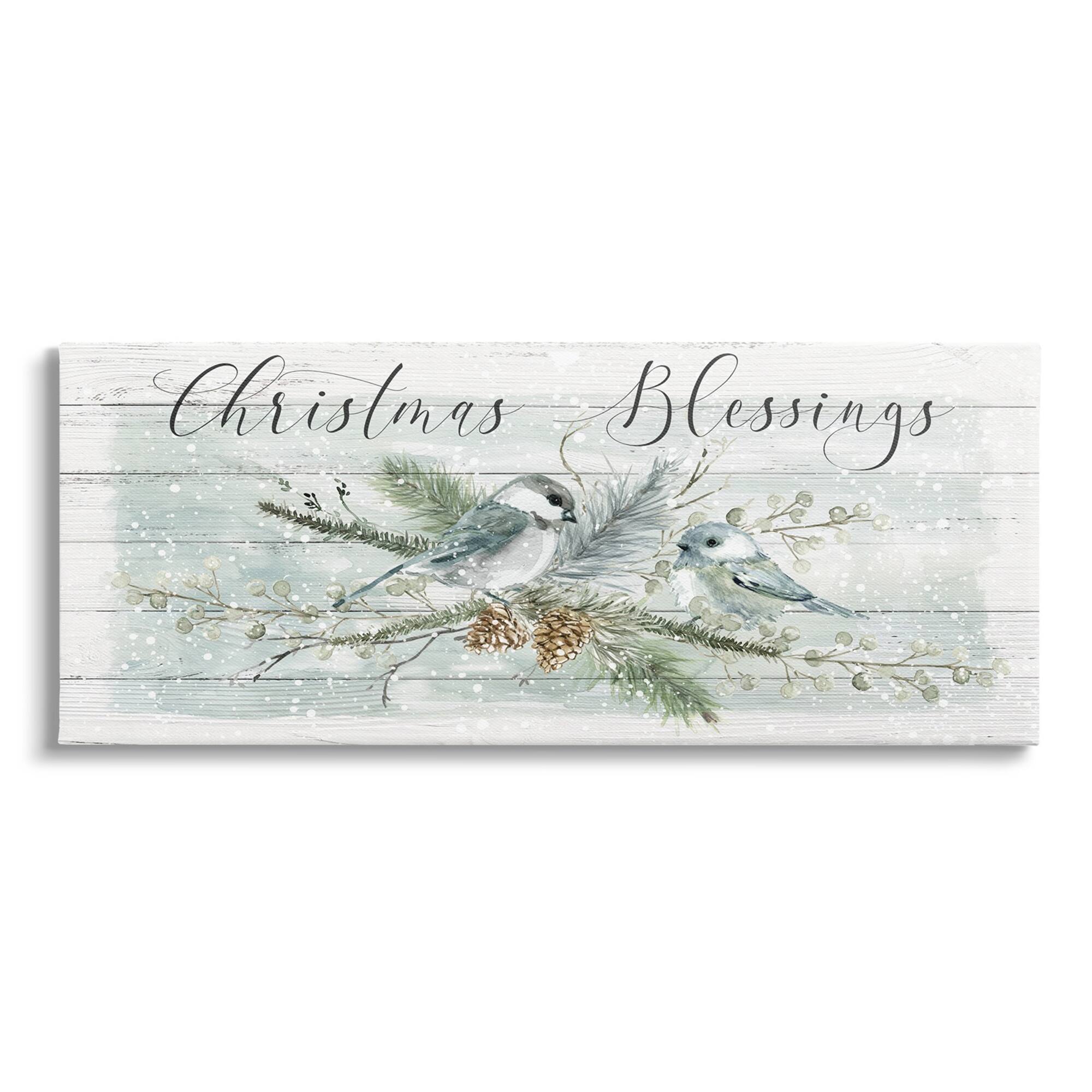 Stupell Industries Rustic Christmas Blessings Canvas Wall Art